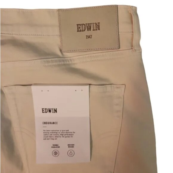 Edwin Maddox Slim Fit Mens Jeans Beige 40x32 New With Tags Cotton Blend - Picture 5 of 7